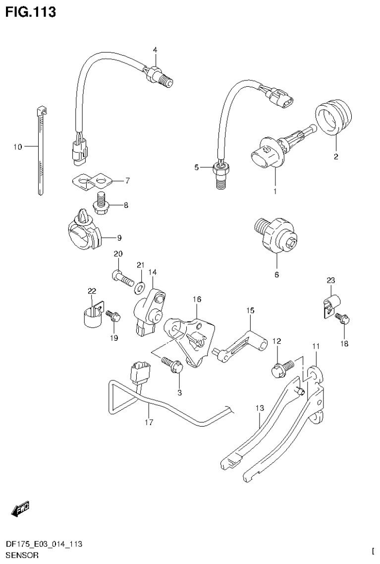 Suzuki DF175ZG SENSOR (DF150TG E03) parts diagram